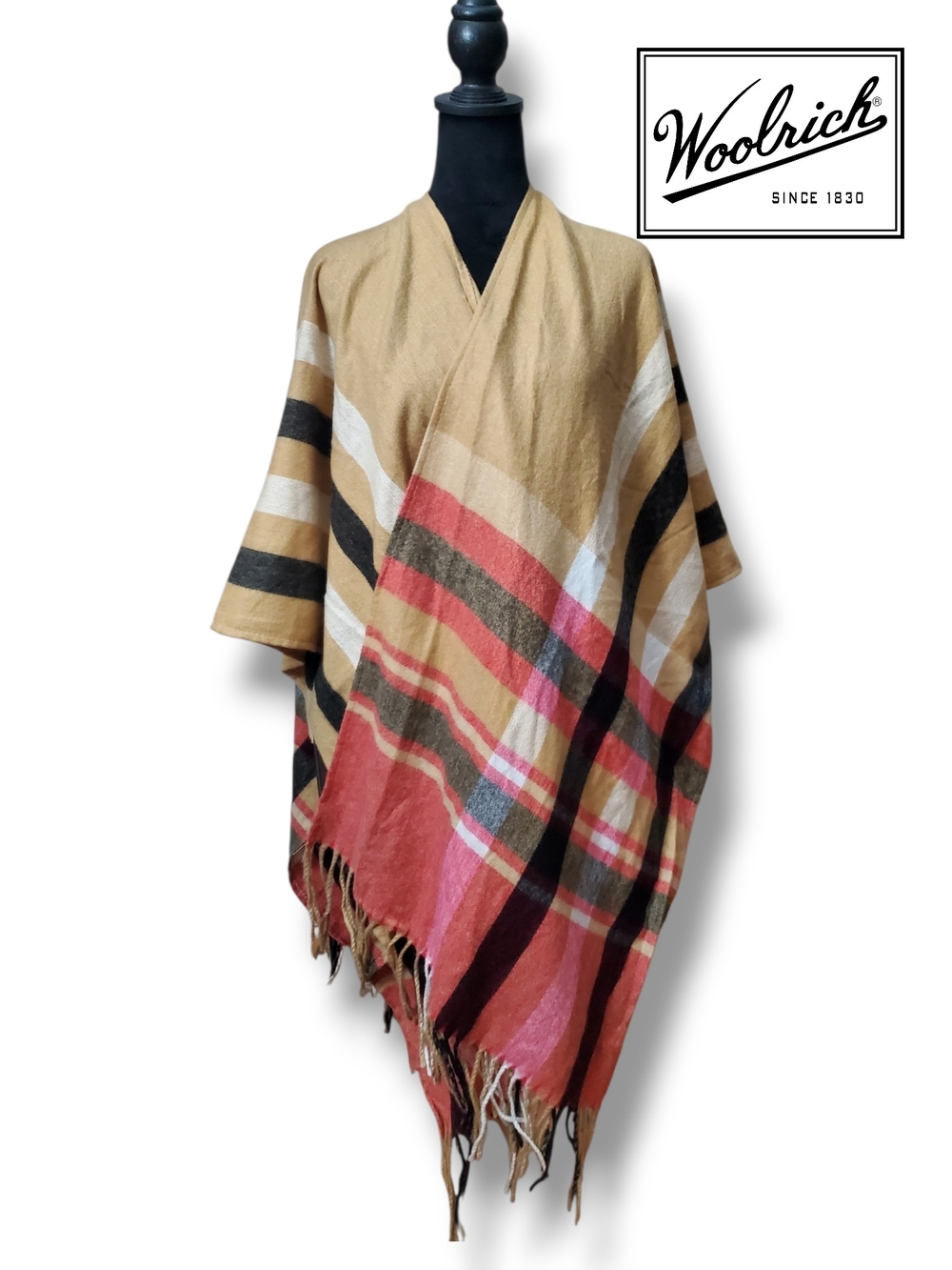 Woolrich Justine Plaid Poncho Wrap Shawl One Size NWOT MSRP $60
